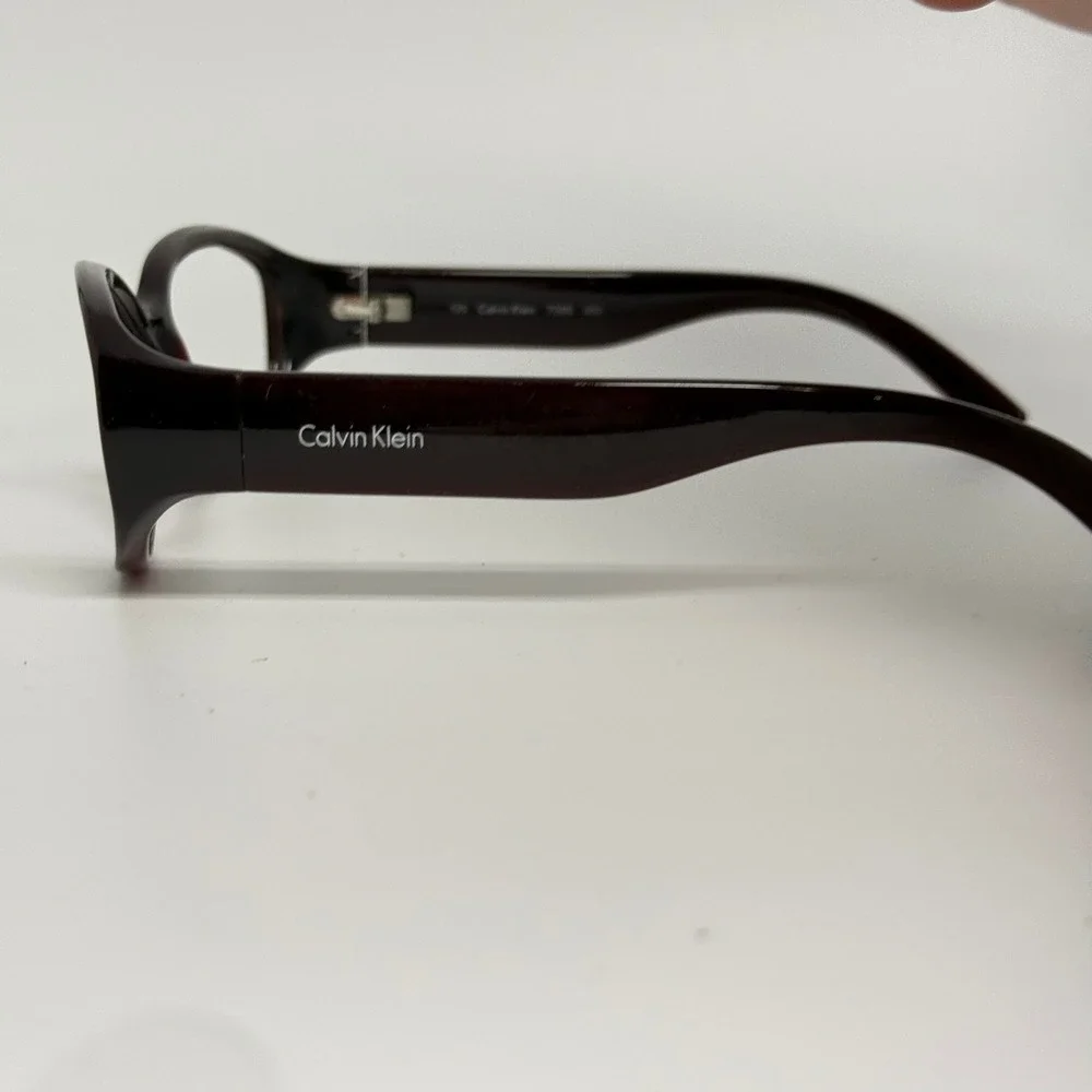 Calvin Klein 758S 052 Burgundy Oval Eyeglass Frames Made in Italy 56-16-125